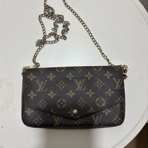 Louis Vuitton Black and Gold Monogram Crossbody Bag